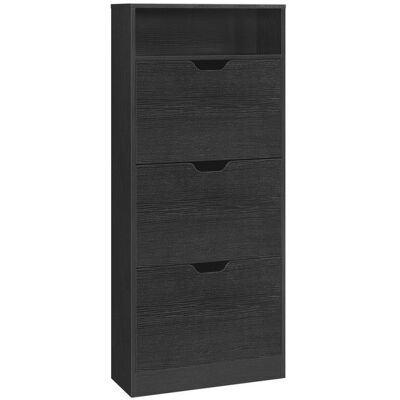 VASAGLE Meuble à Chaussures 3 Portes Battantes Étagère à Chaussures14 à 18 Paires pour Petite Entrée 24 x 60 x 139 cm Noir Boisé Noir - Publicité VASAGLE Meuble à Chaussures 3 Portes Battantes Étagère à Chaussures14 à 18 Paires pour Petite Entrée 24 x 60 x 139 cm Noir Boisé Noir - Publicité