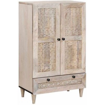 Buffet - bahut - enfilade Vidaxl Haut Armoire Blanc 60 x 33 x 100 cm bois de manguier massif Blanc - Publicité Buffet - bahut - enfilade Vidaxl Haut Armoire Blanc 60 x 33 x 100 cm bois de manguier massif Blanc - Publicité