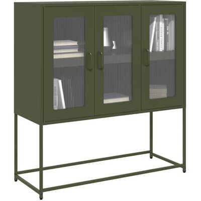 vidaXL Buffet vert olive 1005x39x107 cm acier laminé à froid meuble de rangement meuble de rangement de cuisine meuble 853408 Vert - Publicité vidaXL Buffet vert olive 1005x39x107 cm acier laminé à froid meuble de rangement meuble de rangement de cuisine meuble 853408 Vert - Publicité