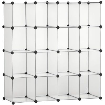 Meuble de rangement modulable - HOMCOM - 16 cubes - meuble à chaussures vêtements livres jouets - blanc Blanc - Publicité Meuble de rangement modulable - HOMCOM - 16 cubes - meuble à chaussures vêtements livres jouets - blanc Blanc - Publicité