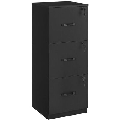 Armoire de bureau - VASAGLE - 3 tiroirs verrouillables - Noir encre - 40x41x103 cm Noir - Publicité Armoire de bureau - VASAGLE - 3 tiroirs verrouillables - Noir encre - 40x41x103 cm Noir - Publicité