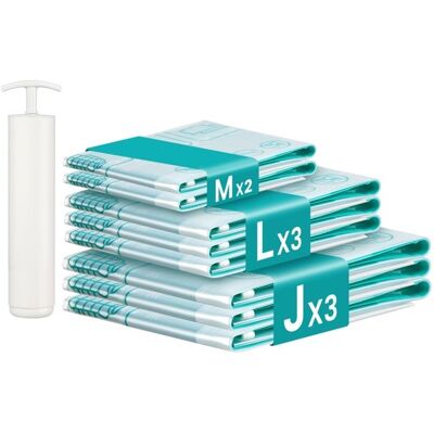 SONGMICS Housse De Rangement sous Vide Lot de 8 Réutilisables Rangement pour Draps et Vêtements Transparent - Publicité SONGMICS Housse De Rangement sous Vide Lot de 8 Réutilisables Rangement pour Draps et Vêtements Transparent - Publicité