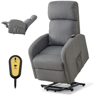 Fauteuil électrique inclinable (releveur) - DUOKU - SX-81742 - Mousse haute densité - Inclinaison -45° à 150° - Gris clair Gris - Publicité Fauteuil électrique inclinable (releveur) - DUOKU - SX-81742 - Mousse haute densité - Inclinaison -45° à 150° - Gris clair Gris - Publicité