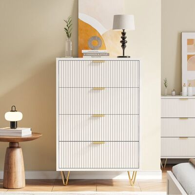 SHAODENG Commode à 4 tiroirs 60 cm pour chambre chambre d’enfant salon ou couloir meuble de rangement moderne 60x34x91 cm blanc Blanc - Publicité SHAODENG Commode à 4 tiroirs 60 cm pour chambre chambre d’enfant salon ou couloir meuble de rangement moderne 60x34x91 cm blanc Blanc - Publicité