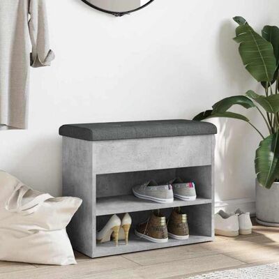 VIDAXL Stable&Durable - Gris - Banc à chaussures - gris béton 62x32x50 cm - bois dingénierie - Pouf coffre HS821217506 Gris - Publicité VIDAXL Stable&Durable - Gris - Banc à chaussures - gris béton 62x32x50 cm - bois dingénierie - Pouf coffre HS821217506 Gris - Publicité