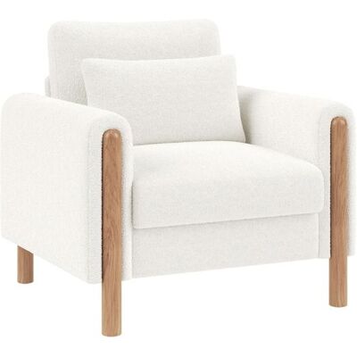 Fauteuil Relax Moderne avec épais coussinEn velours TeddyCadre boisCharge 150KGIdéal salon/bureau/chambreBlanc Blanc - Publicité Fauteuil Relax Moderne avec épais coussinEn velours TeddyCadre boisCharge 150KGIdéal salon/bureau/chambreBlanc Blanc - Publicité