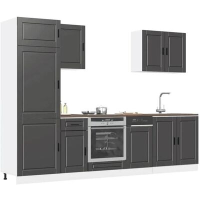 VIDAXL Noir Ensemble de 7 meubles de cuisine Porto en bois dingénierie noir - Cabinet de cuisine H5011 Gris - Publicité VIDAXL Noir Ensemble de 7 meubles de cuisine Porto en bois dingénierie noir - Cabinet de cuisine H5011 Gris - Publicité