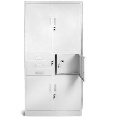 JAN NOWAK Armoire de Bureau C018S II Métallique Coffre-Fort Compartiment Secret Portes battantes 185 cm x 90 cm x 40 cm (Gris) Gris - Publicité JAN NOWAK Armoire de Bureau C018S II Métallique Coffre-Fort Compartiment Secret Portes battantes 185 cm x 90 cm x 40 cm (Gris) Gris - Publicité