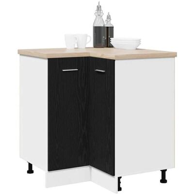VIDAXL Vaisselier/Buffet de cuisine - Rustique Armoire suspendue avec étagère Chêne noir 755x755x805 cm@719120 Noir - Publicité VIDAXL Vaisselier/Buffet de cuisine - Rustique Armoire suspendue avec étagère Chêne noir 755x755x805 cm@719120 Noir - Publicité