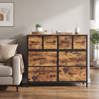 SONGMICS Commode avec 8 Tiroirs en Tissu 987 x 30 x 747 cm Taupe Marron - Publicité SONGMICS Commode avec 8 Tiroirs en Tissu 987 x 30 x 747 cm Taupe Marron - Publicité