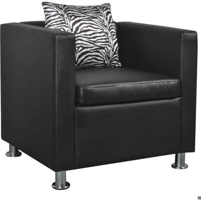 HELLOSHOP26 Fauteuil chaise siège lounge design club sofa salon cuir synthétique noir 1102078/3 Noir - Publicité HELLOSHOP26 Fauteuil chaise siège lounge design club sofa salon cuir synthétique noir 1102078/3 Noir - Publicité