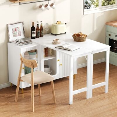 MERAX Buffet Extensible avec Table Rabattable Meuble de Rangement 2 en 1 buffet et table à manger Blanc Portes Vitrées Tiroirs Blanc - Publicité MERAX Buffet Extensible avec Table Rabattable Meuble de Rangement 2 en 1 buffet et table à manger Blanc Portes Vitrées Tiroirs Blanc - Publicité