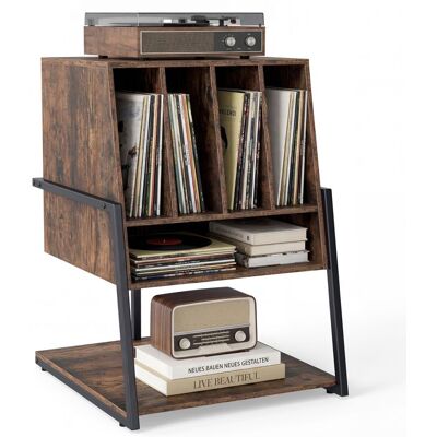 COSTWAY Support de Stockage de Disques Vinyles - 4 roulettes Inclus Étagères 5 Compartiments jusquà 180 Vinyle Marron - Publicité COSTWAY Support de Stockage de Disques Vinyles - 4 roulettes Inclus Étagères 5 Compartiments jusquà 180 Vinyle Marron - Publicité
