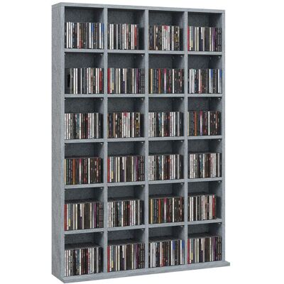 Meuble de rangement multimédia 456 CD/ 336 DVD - HOMCOM - bibliothèque en bois avec étagères réglables - 89 x 1305 cm - gris Gris - Publicité Meuble de rangement multimédia 456 CD/ 336 DVD - HOMCOM - bibliothèque en bois avec étagères réglables - 89 x 1305 cm - gris Gris - Publicité