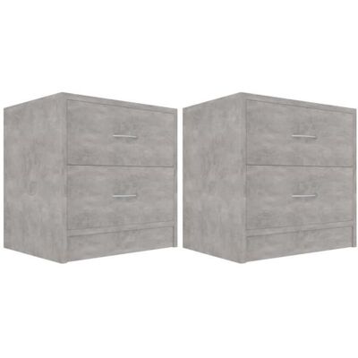vidaXL Tables de chevet 2 pcs Gris béton 40 x 30 x 40 cm Aggloméré Gris - Publicité vidaXL Tables de chevet 2 pcs Gris béton 40 x 30 x 40 cm Aggloméré Gris - Publicité