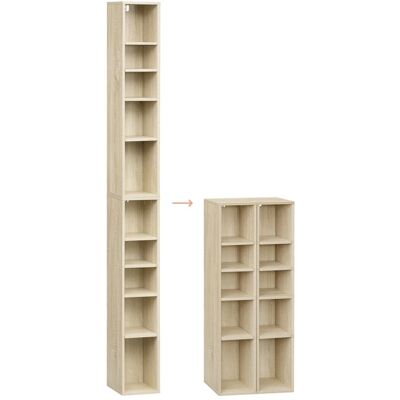 Bibliothèque Colonne - WOLTU Étagères Cubiques - Haute et Étroite à 10 Compartiments - Chêne Clair W0ATT0851 Marron - Publicité Bibliothèque Colonne - WOLTU Étagères Cubiques - Haute et Étroite à 10 Compartiments - Chêne Clair W0ATT0851 Marron - Publicité