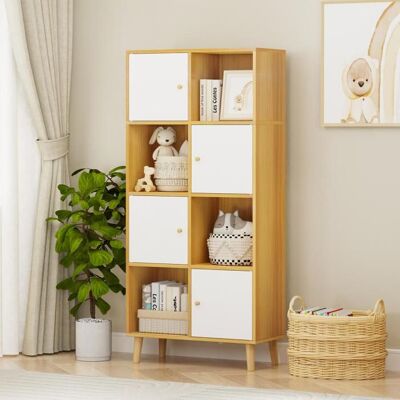 MIPAN.Jaune Bibliothèque avec 8 Cubes Meuble de Rangement Bibliothèque Étagère Rangement avec 4 Portes - 64.5x30x138cm Jaune - Publicité MIPAN.Jaune Bibliothèque avec 8 Cubes Meuble de Rangement Bibliothèque Étagère Rangement avec 4 Portes - 64.5x30x138cm Jaune - Publicité