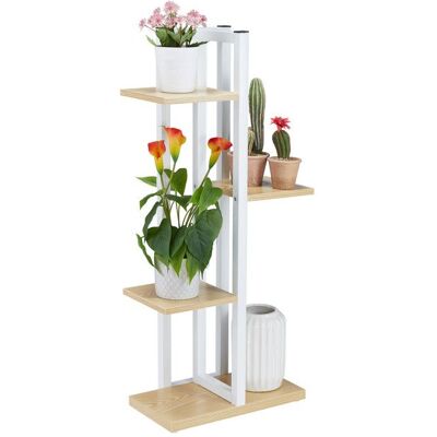 Relaxdays Étagère à plantes escalier fleurs 4 niveaux HLP 93x425x225 cm aspect bois marron clair Marron - Publicité Relaxdays Étagère à plantes escalier fleurs 4 niveaux HLP 93x425x225 cm aspect bois marron clair Marron - Publicité