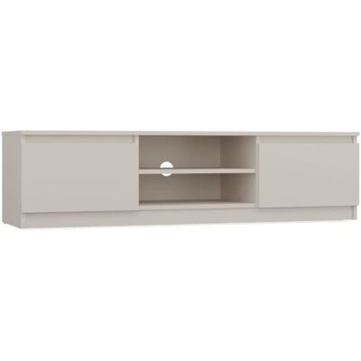 CDF TIVOLI - Meuble TV style moderne beige - 140x40x36cm - 2 niches + 2 portes Beige - Publicité CDF TIVOLI - Meuble TV style moderne beige - 140x40x36cm - 2 niches + 2 portes Beige - Publicité