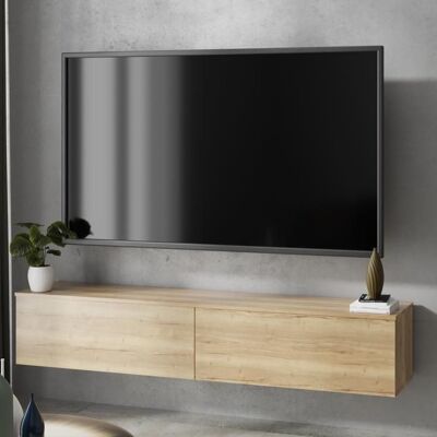 KOBI Meuble TV / Meuble de salon - NICOLE - 160 cm - chêne artisan - style moderne Marron - Publicité KOBI Meuble TV / Meuble de salon - NICOLE - 160 cm - chêne artisan - style moderne Marron - Publicité