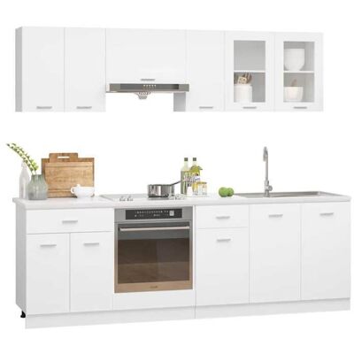 VIDAXL En solde Ensemble de 8 meubles de cuisine armoire de rangement Lyon en bois dingénierie blanc A335 Blanc - Publicité VIDAXL En solde Ensemble de 8 meubles de cuisine armoire de rangement Lyon en bois dingénierie blanc A335 Blanc - Publicité
