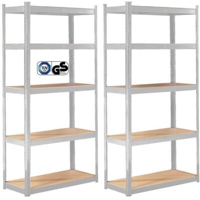 AREBOS Étagère Charge Lourde Lot de 2 Étagère de Stockage en sous-Sol 875 kg 180x90x40 cm 5 étagères Gris - Publicité AREBOS Étagère Charge Lourde Lot de 2 Étagère de Stockage en sous-Sol 875 kg 180x90x40 cm 5 étagères Gris - Publicité