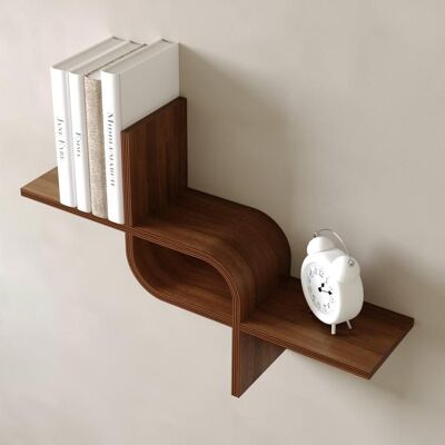 EWART WOODS Étagère murale flottante en bois noyer – Design courbé – 65cm – Rangement mural décoratif Marron - Publicité EWART WOODS Étagère murale flottante en bois noyer – Design courbé – 65cm – Rangement mural décoratif Marron - Publicité
