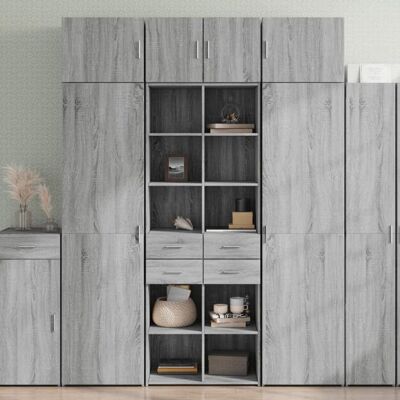 Buffet haut gris Sonoma vidaXL - Meuble de rangement moderne - Publicité Buffet haut gris Sonoma vidaXL - Meuble de rangement moderne - Publicité