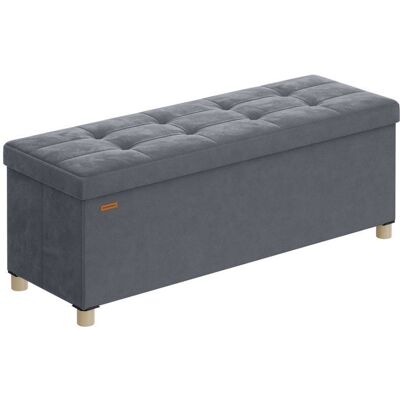Banc de Rangement - SONGMICS - Velours Gris Ardoise - 112L - 38x110x40cm - Pliable Gris - Publicité Banc de Rangement - SONGMICS - Velours Gris Ardoise - 112L - 38x110x40cm - Pliable Gris - Publicité