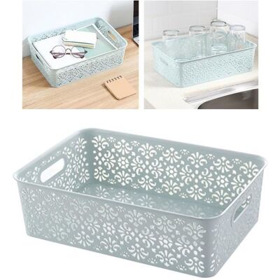 Bac de rangement de vêtements - OMABETA - Plastique - Bleu - 34x23x10cm - Multifonctionnel Bleu - Publicité Bac de rangement de vêtements - OMABETA - Plastique - Bleu - 34x23x10cm - Multifonctionnel Bleu - Publicité