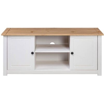 VIDAXL NEUF Armoire TV - Blanc - Meuble TV - TABLE TV - Blanc 120x40x50 cm - Bois de pin massif Gamme Panama TT2835 Blanc - Publicité VIDAXL NEUF Armoire TV - Blanc - Meuble TV - TABLE TV - Blanc 120x40x50 cm - Bois de pin massif Gamme Panama TT2835 Blanc - Publicité