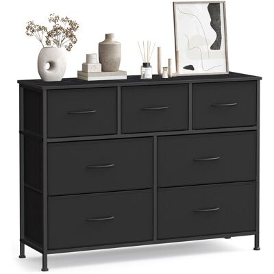 Commode 7 Tiroirs - SONGMICS - Acier et MDF - Noir dEncre et Noir Boisé Noir - Publicité Commode 7 Tiroirs - SONGMICS - Acier et MDF - Noir dEncre et Noir Boisé Noir - Publicité