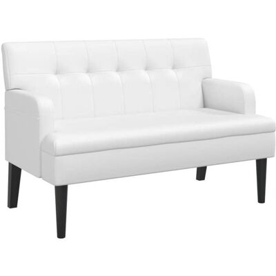 VIDAXL 535211& Banquette large salonBanc - avec dossier blanc 112x655x75 cm similicuir Blanc - Publicité VIDAXL 535211& Banquette large salonBanc - avec dossier blanc 112x655x75 cm similicuir Blanc - Publicité