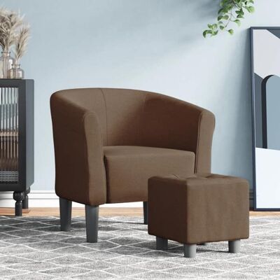 VIDAXL Cocosity Chaise cabriolet avec repose-pied marron Chaise cabriolet avec repose-pied marron tissu 55240 Marron - Publicité VIDAXL Cocosity Chaise cabriolet avec repose-pied marron Chaise cabriolet avec repose-pied marron tissu 55240 Marron - Publicité
