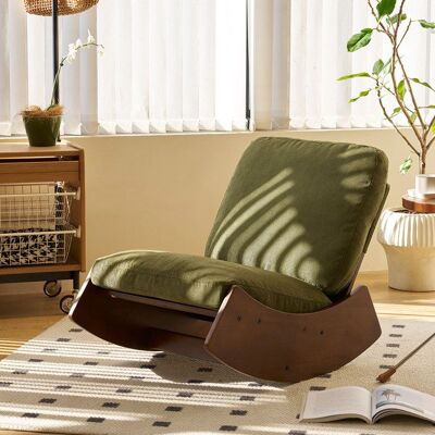 WISHDOR Fauteuil à bascule vert en velours côtelé structure en bois massif 615 x 719 x 90 cm Vert - Publicité WISHDOR Fauteuil à bascule vert en velours côtelé structure en bois massif 615 x 719 x 90 cm Vert - Publicité