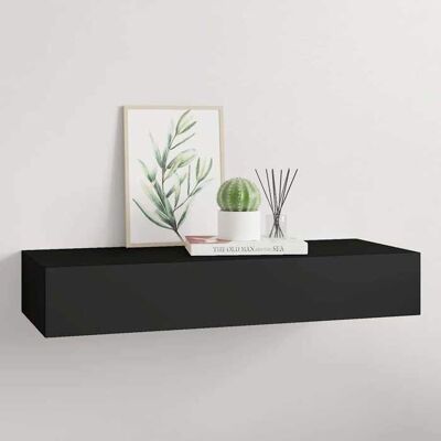 Étagère murale à tiroir - vidaXL - Noir - 60x235x10 cm - MDF et métal - Tiroir 495x18x55 cm - Capacité 10 kg Noir - Publicité Étagère murale à tiroir - vidaXL - Noir - 60x235x10 cm - MDF et métal - Tiroir 495x18x55 cm - Capacité 10 kg Noir - Publicité