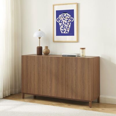 BAÏTA Buffet ORCA effet noyer 3 portes 140 cm - Bois Marron - Publicité BAÏTA Buffet ORCA effet noyer 3 portes 140 cm - Bois Marron - Publicité