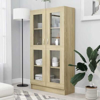 vidaXL Armoire à vitrine Chêne sonoma 825x305x150 cm Bois ingénierie 802762 Marron - Publicité vidaXL Armoire à vitrine Chêne sonoma 825x305x150 cm Bois ingénierie 802762 Marron - Publicité
