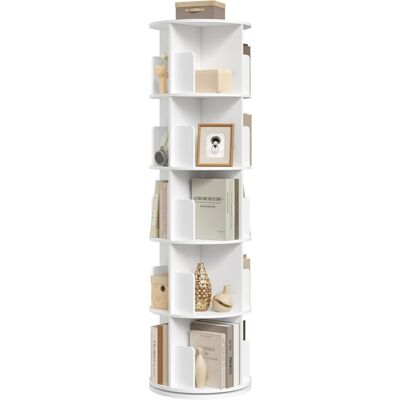 Bibliothèque Rotative - EUGAD Étagère Rangement pivotante - 5 Niveaux 20 Compartiments- Blanc Blanc - Publicité Bibliothèque Rotative - EUGAD Étagère Rangement pivotante - 5 Niveaux 20 Compartiments- Blanc Blanc - Publicité