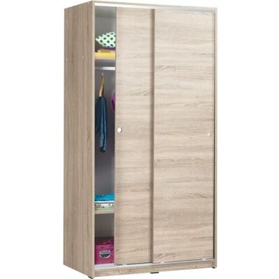 PEGANE Armoire placard de rangement WINDY de 2 portes coulissantes coloris Chêne Cambrian - longueur 94 x profondeur 52 x hauteur 182 cm Beige - Publicité PEGANE Armoire placard de rangement WINDY de 2 portes coulissantes coloris Chêne Cambrian - longueur 94 x profondeur 52 x hauteur 182 cm Beige - Publicité