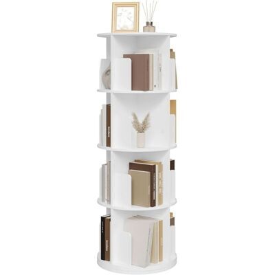 Bibliothèque Rotative - EUGAD Étagère Rangement pivotante - 4 Niveaux 16 Compartiments- Blanc Blanc - Publicité Bibliothèque Rotative - EUGAD Étagère Rangement pivotante - 4 Niveaux 16 Compartiments- Blanc Blanc - Publicité