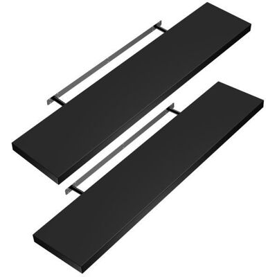 Casaria - 2x50cm Étagères murales - Noir mat - Ensemble de 2 - Publicité Casaria - 2x50cm Étagères murales - Noir mat - Ensemble de 2 - Publicité