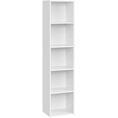 VASAGLE Bibliothèque sur 5 Niveaux 24 x 302 x 1342 cm pour Salon Bureau Salle à Manger Blanc Nuage Blanc - Publicité VASAGLE Bibliothèque sur 5 Niveaux 24 x 302 x 1342 cm pour Salon Bureau Salle à Manger Blanc Nuage Blanc - Publicité
