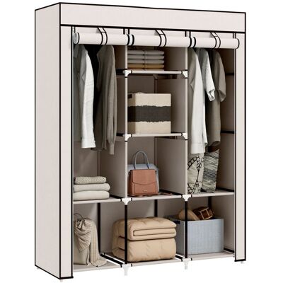 HOMCOM - Penderie - Acier - 125x43x162.5cm - crème Blanc - Publicité HOMCOM - Penderie - Acier - 125x43x162.5cm - crème Blanc - Publicité