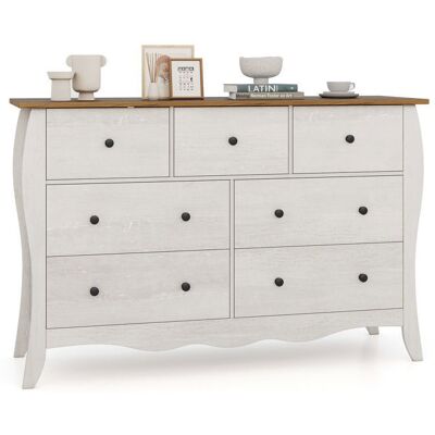 Costway - 7-Drawer Rustic - Anti-tip Kit - Commode - Publicité Costway - 7-Drawer Rustic - Anti-tip Kit - Commode - Publicité