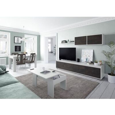 PEGANE Ensemble sejour effet industriel vielli - blanc artic Blanc - Publicité PEGANE Ensemble sejour effet industriel vielli - blanc artic Blanc - Publicité