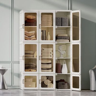 Dripex Penderie Portable Organisateur de Rangement de Placard Transparent - Armoire de Rangement pour Salon Chambre -104x50x170cm Blanc - Publicité Dripex Penderie Portable Organisateur de Rangement de Placard Transparent - Armoire de Rangement pour Salon Chambre -104x50x170cm Blanc - Publicité