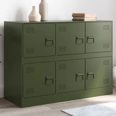 VIDAXL SALE 2025Meuble bas bahut vaisselier - Buffet vert olive 99x39x73 cm acier2378 Kg 2366 Vert - Publicité VIDAXL SALE 2025Meuble bas bahut vaisselier - Buffet vert olive 99x39x73 cm acier2378 Kg 2366 Vert - Publicité