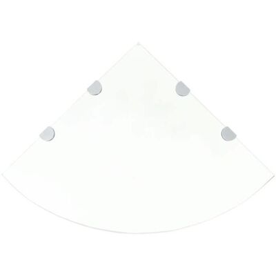 Étagère dangle - vidaXL - Verre trempé - 45x45 cm - Supports chromés Blanc - Publicité Étagère dangle - vidaXL - Verre trempé - 45x45 cm - Supports chromés Blanc - Publicité