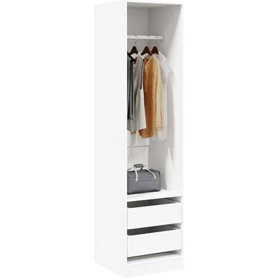 VIDAXL Armoire de chambre Garde-robe avec tiroirs Blanc - MODERNE Garde-robe avec tiroirs Blanc 50x50x200 cm Bois dingénierie 39998 Blanc - Publicité VIDAXL Armoire de chambre Garde-robe avec tiroirs Blanc - MODERNE Garde-robe avec tiroirs Blanc 50x50x200 cm Bois dingénierie 39998 Blanc - Publicité